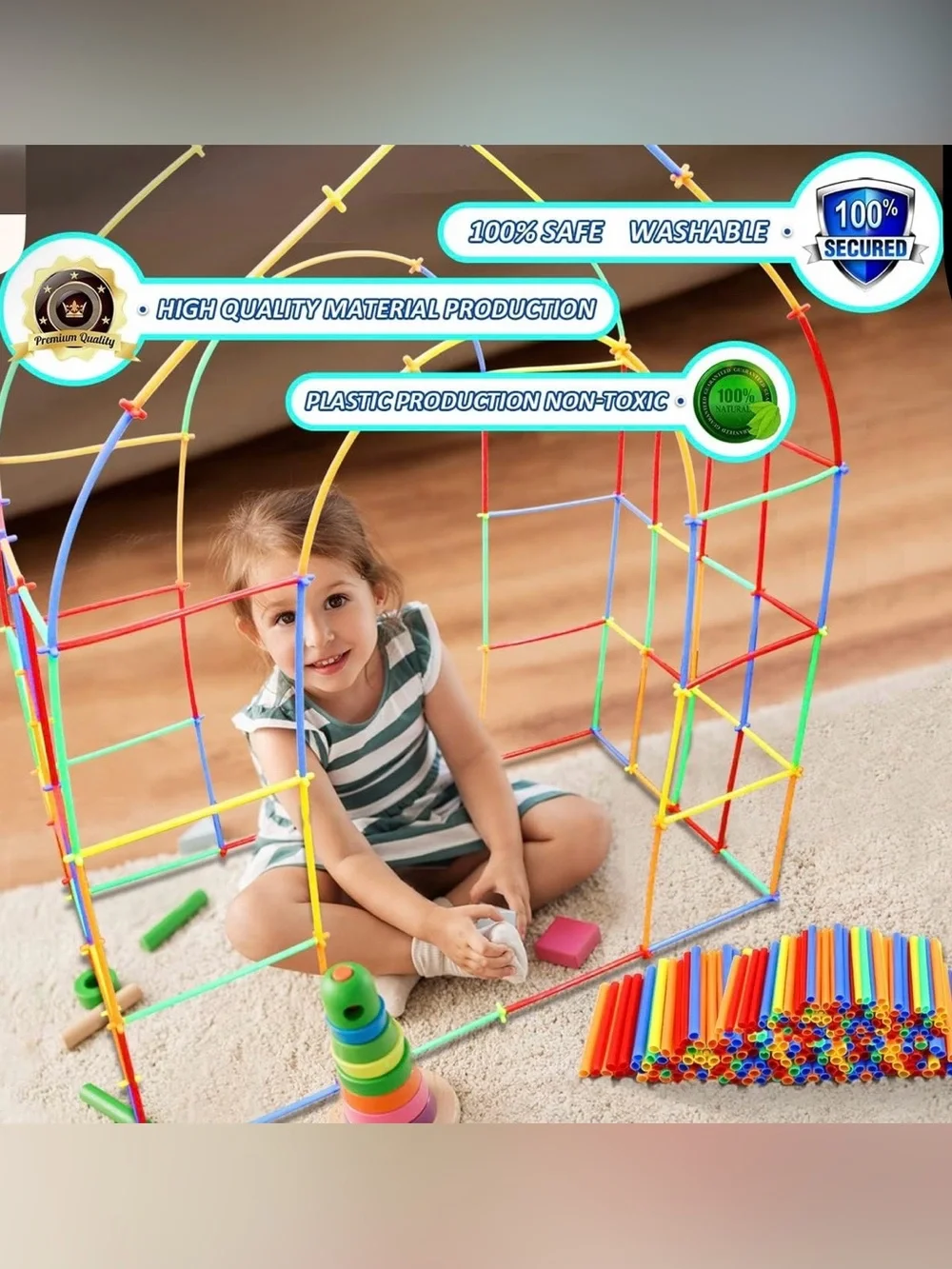 Ggilbro Straw Constructor Stem Building Toys 600pcs
